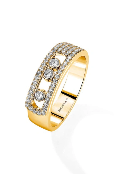Shop Messika Move Noa Pavé Diamond Ring In Yellow Gold
