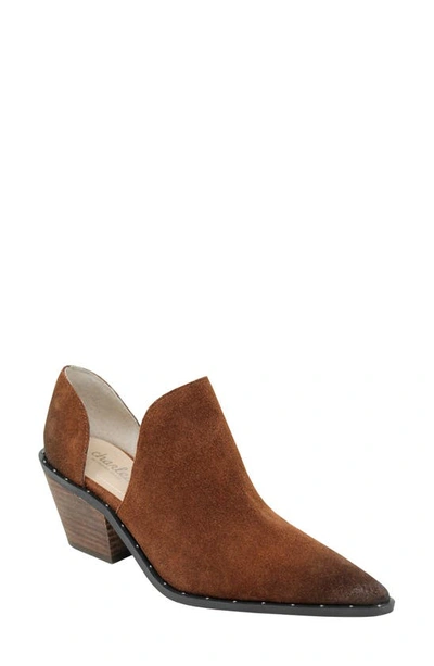 Shop Charles By Charles David Parson Studded Pointed Toe Bootie In Dark Brown Suede