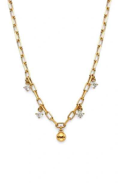 Shop Ajoa Lala Ball Station Chain Link Necklace In Gold