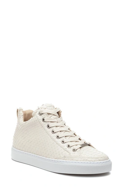 Shop Jslides Leesa Snake Embossed High Top Sneaker In Off White Leather