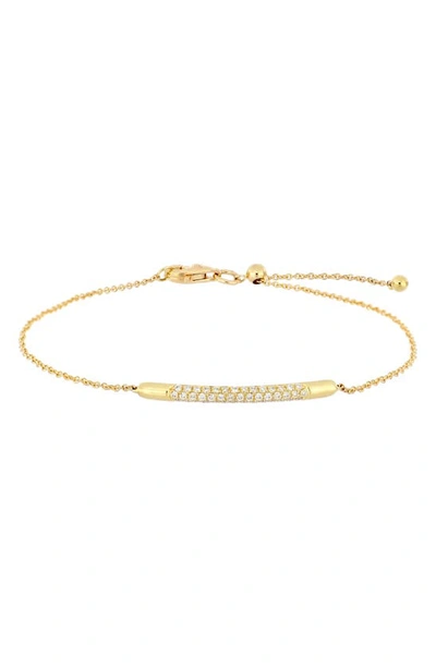 Shop Bony Levy Kiera Diamond Bar Slider Bracelet In Yellow Gold