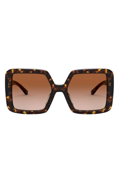 Shop Tory Burch 52mm Gradient Square Sunglasses In Dark Tort/ Dark Brown Gradient