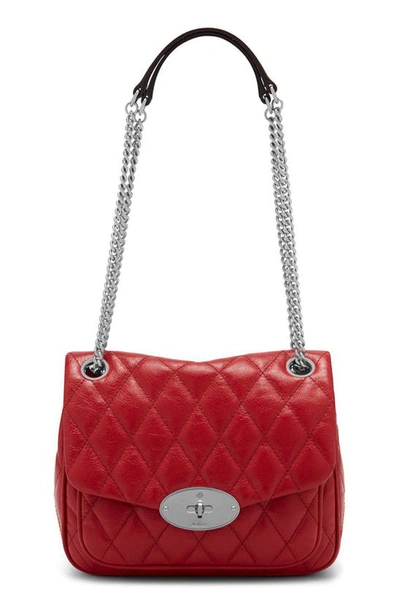 Shop Mulberry Small Darley Convertible Quilted Leather Shoulder Bag In Shiny Buffalo Scarlet