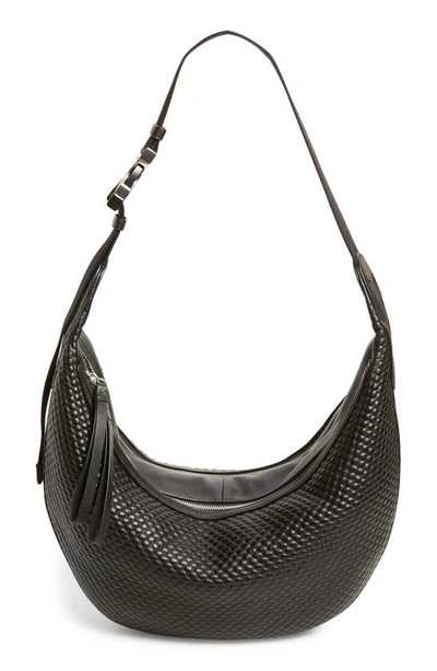 Shop Rag & Bone Riser Leather Hobo In Black Bubble