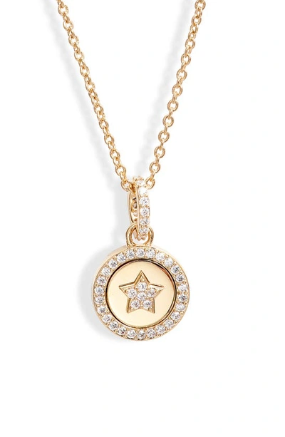 Shop Nadri Star Circle Pendant Necklace In Gold