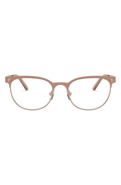 Shop Versace 53mm Oval Optical Glasses In Rose Gold