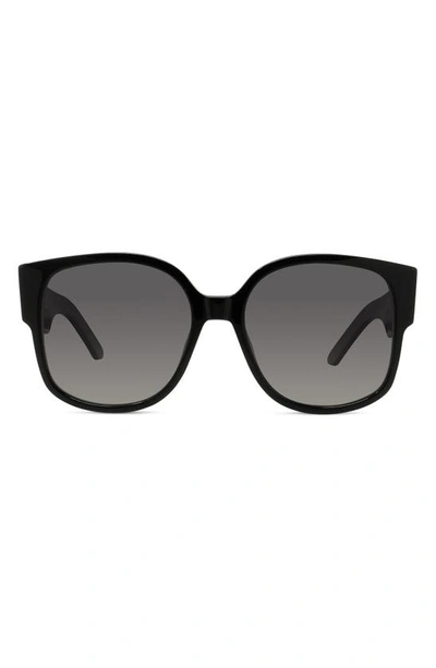 Shop Dior Wil Su 58mm Square Sunglasses In Black/ Grey