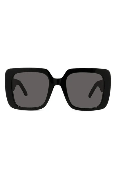 Shop Dior Wil 55mm Square Sunglasses In Black/ Grey
