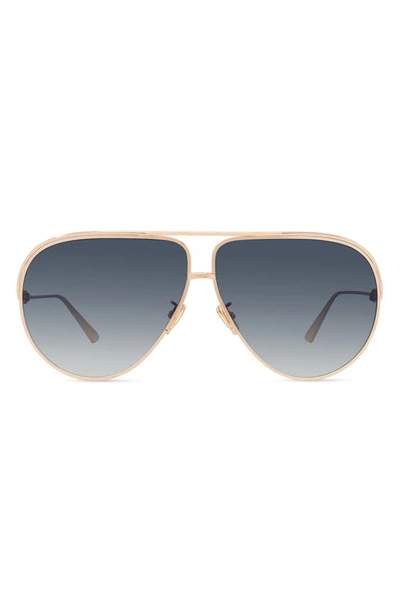Shop Dior Ever 65mm Oversize Aviator Sunglasses In Rose Gold/ Blue