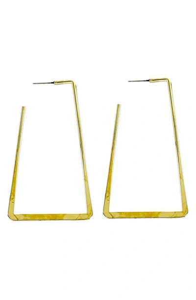 Shop Panacea Rectangle Hoop Earrings In Gold