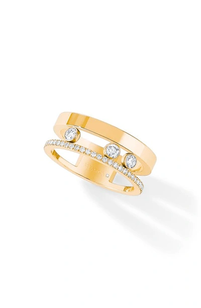 Shop Messika Two Row Move Romane Diamond Ring In Yellow Gold