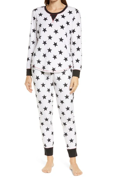 Shop Emerson Road Star Print Jogger Pajamas In White Start
