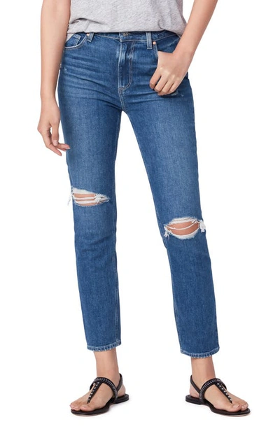 Shop Paige Sarah Ripped High Waist Slim Jeans In Ware Destructed