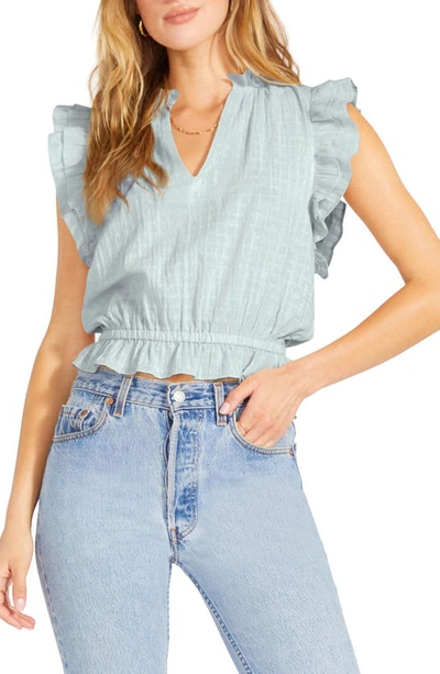 Shop Bb Dakota Are You Frill Top In Sea Mist