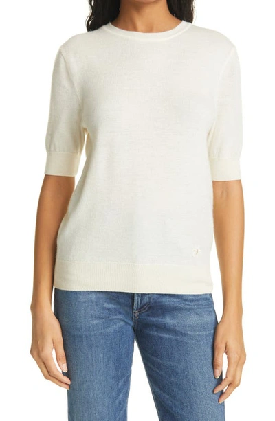 Shop Tory Burch Iberia Cashmere Pullover In New Ivory