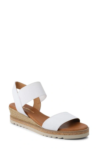 Shop Andre Assous Neveah Espadrille Sandal In White Fabric
