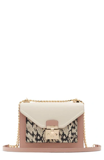 Shop Aldo Yukiya Faux Leather Crossbody Bag In Ivory/ Pink