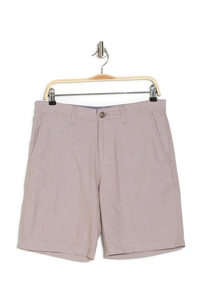 Shop Wallin & Bros Flat Front Chambray Trim Fit Shorts In Tan Desert