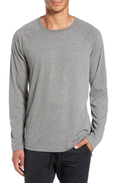 Shop Alo Yoga Triumph Raglan Long Sleeve T-shirt In Grey Triblend