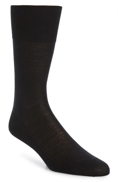 Shop Falke No. 6 Merino Wool Blend Dress Socks In Black