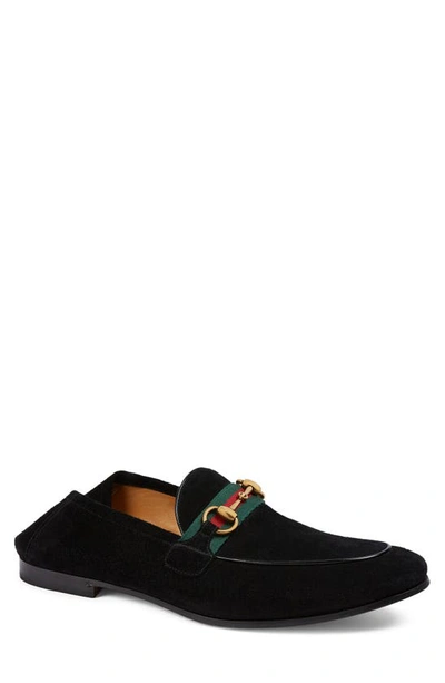 Shop Gucci Brixton Horsebit Convertible Loafer In Black/ Black
