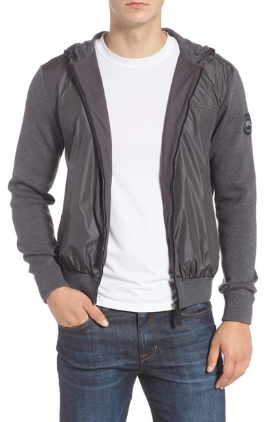 Shop Canada Goose Black Label Windbridge Regular Fit Hooded Sweater Jacket In Iron Grey