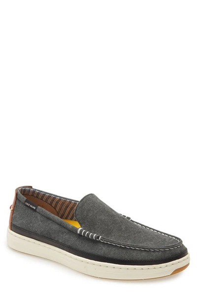 Shop Cole Haan Cloudfeel Slip-on Sneaker In Black Washed Canvas