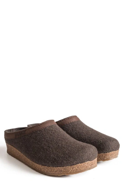 Shop Haflinger Grizzly Clog Slipper In Smokey Brown