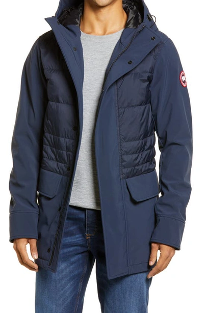 Shop Canada Goose Breton 675-fill Power Down Coat In Atlantic Navy