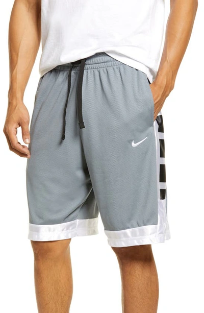 Nike Dri-fit Elite Stripe Men's Basketball Shorts In Cool Grey,white,white  | ModeSens