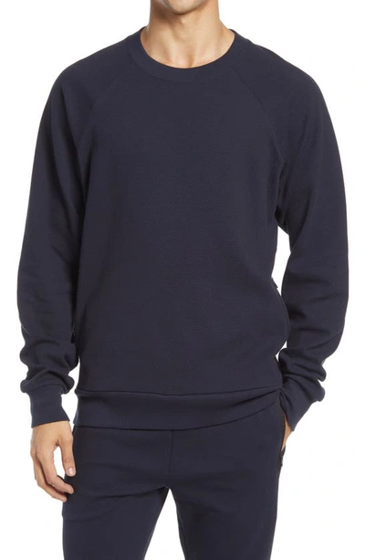 Shop Alo Yoga Impel Raglan Sweatshirt In Dark Navy