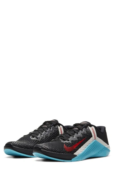 Shop Nike Metcon 6 Training Shoe In Black/ltbl Fury/ltbone/unv Red