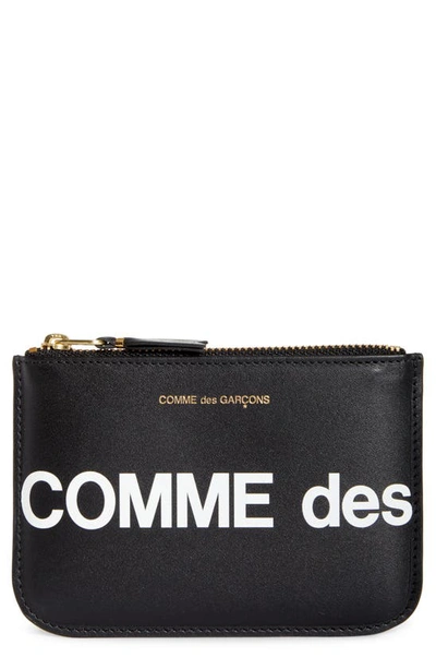 Shop Comme Des Garçons Huge Logo Small Zip Pouch In Black