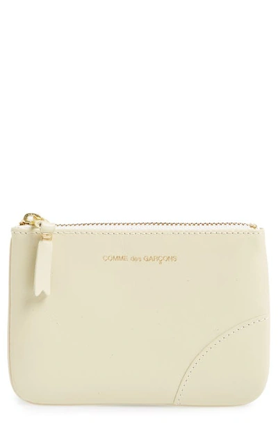 Shop Comme Des Garçons Wallets Small Classic Leather Zip-up Pouch In Off White