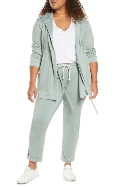 Shop Adyson Parker Drawstring Waist Cardigan In Sage Wash