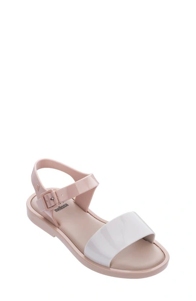 Shop Mini Melissa Mel Mar Sandal In Beige/ White/ Pink