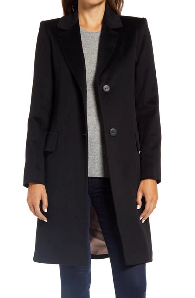 Shop Fleurette Notch Collar Walking Coat In Black