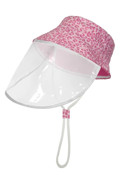 Shop Andy & Evan Reversible Print Bucket Hat With Removable Shield In Prr-pink Cheetah