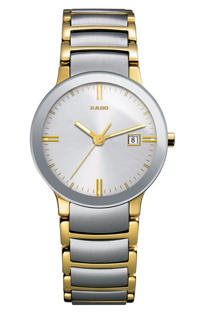 Shop Rado Centrix Bracelet Watch, 28mm In Gold/ Silver