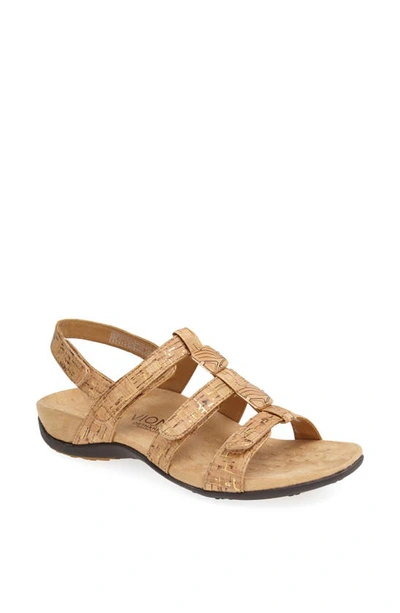 Shop Vionic Amber Adjustable Sandal In Gold Cork