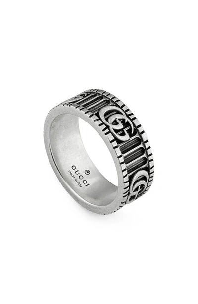 Shop Gucci Gg Band Ring In Sterling Silver