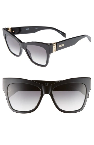 Shop Moschino 53mm Cat's Eye Sunglasses In Black