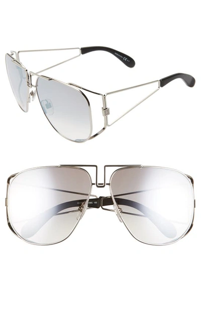 Shop Givenchy 61mm Aviator Sunglasses In Palladium