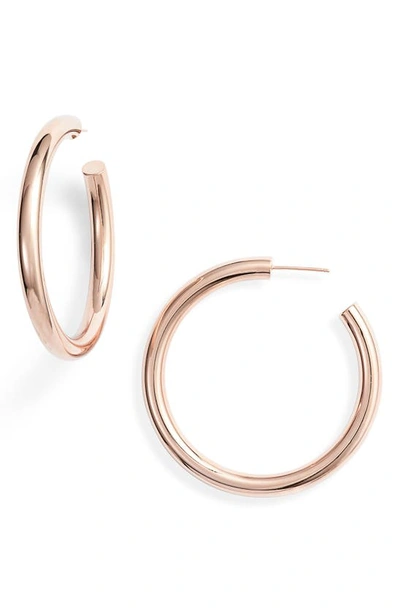 Shop Jennifer Zeuner Lou Medium Hoop Earrings In Rose Vermeil