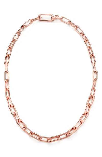 Shop Monica Vinader Alta Capture Necklace In Rose Gold