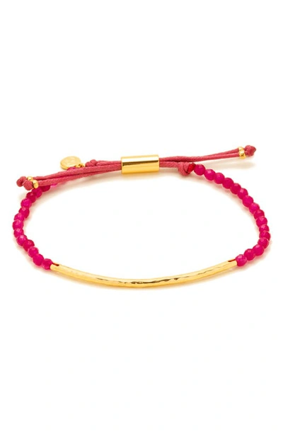 Shop Gorjana Power Gemstone Bracelet In Dream/ Pink Jade/ Gold