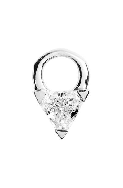 Maria Tash Diamond Trillion Earring Charm In White Gold