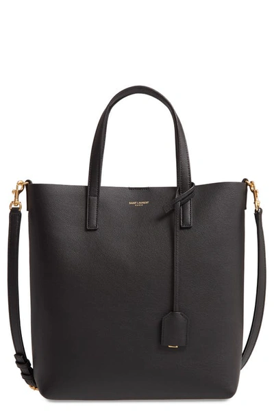 Shop Saint Laurent Toy Leather Shopping Tote In Noir