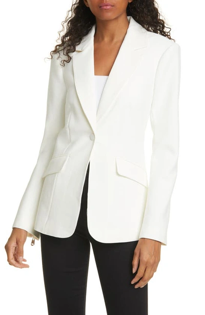 Shop Cinq À Sept Kym Zip Cuff Blazer In Ivory