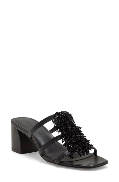 Shop Rebecca Minkoff Raygan Beaded Slide Sandal In Black Leather